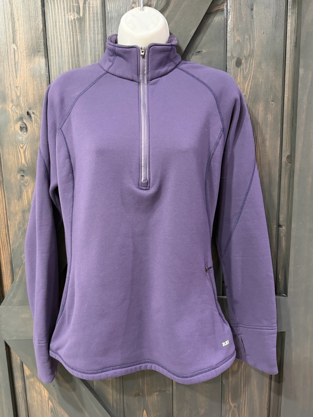 REI Women’s Purple Quarter-Zip Fleece Pullover Sweater medium